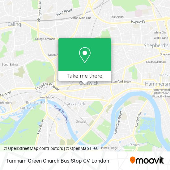 Turnham Green Church Bus Stop CV map