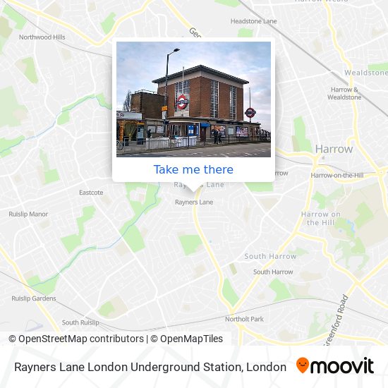 Rayners Lane London Underground Station map