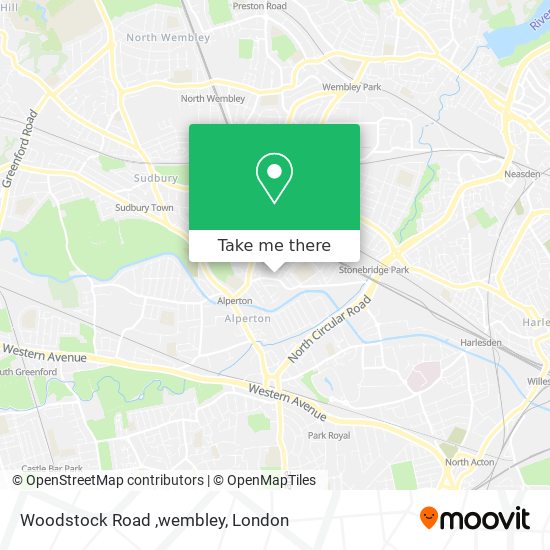 Woodstock Road ,wembley map