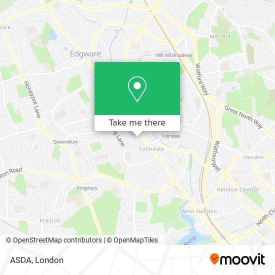 How to get to ASDA in Colindale by Bus, Tube or Train?