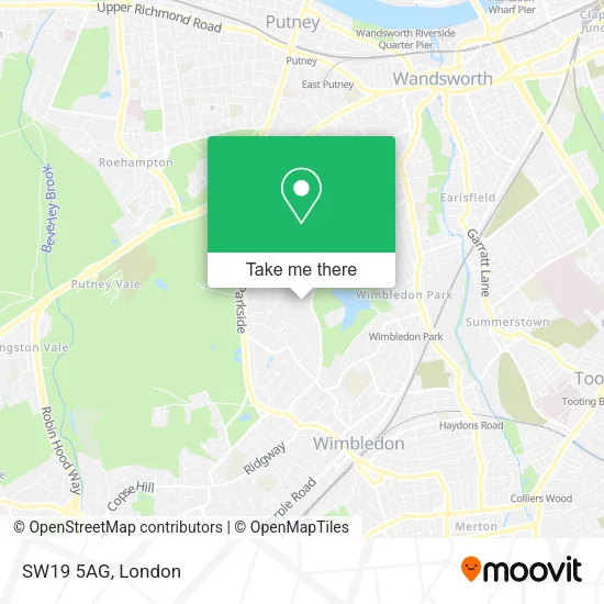SW19 5AG map