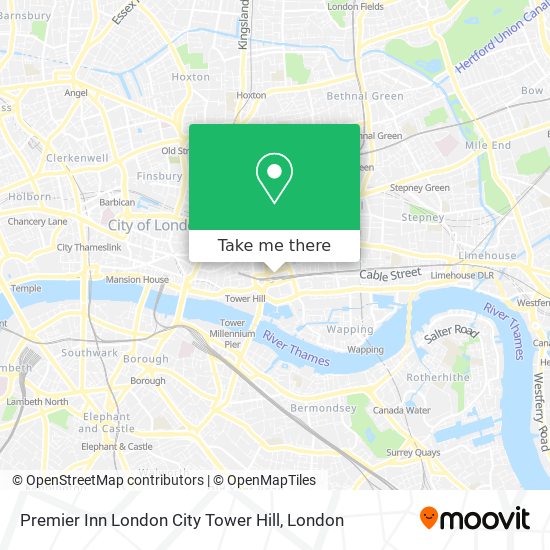 Premier Inn London City Tower Hill map