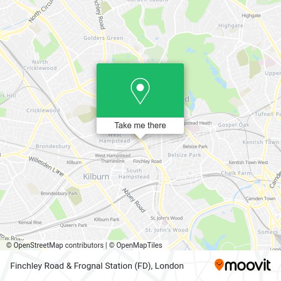 How to get to Finchley Road & Frognal Station (FD) in West Hampstead by bus, train or Tube?