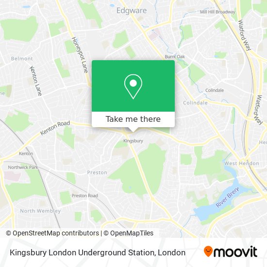 Kingsbury London Underground Station map