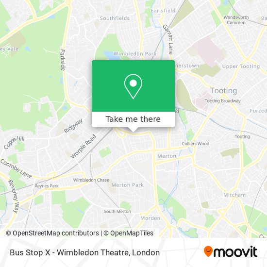 Bus Stop X - Wimbledon Theatre map