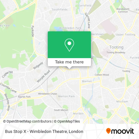 Bus Stop X - Wimbledon Theatre map
