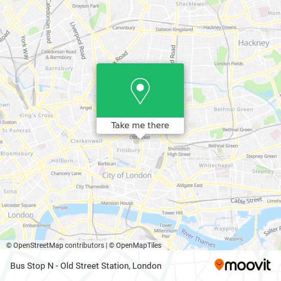 Bus Stop N - Old Street Station map