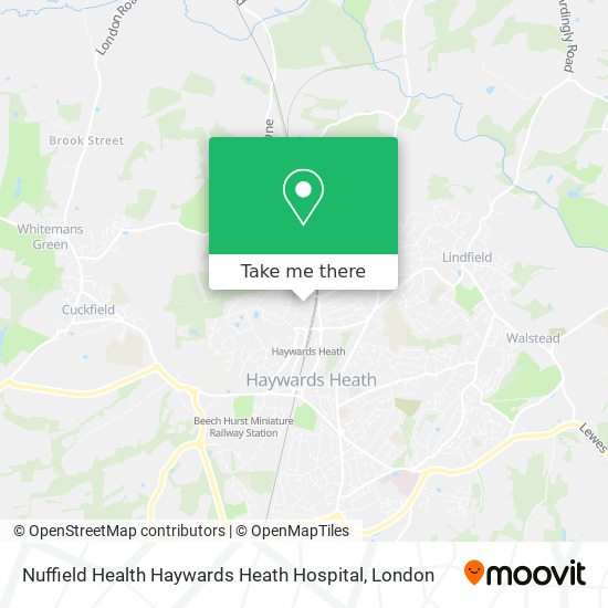 Nuffield Health Haywards Heath Hospital map