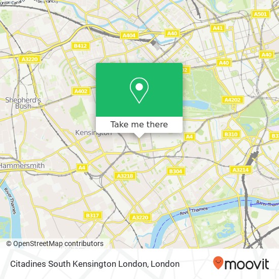 Citadines South Kensington London map