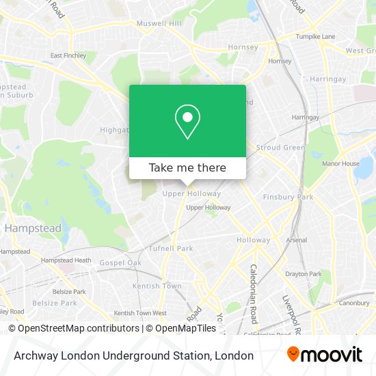 Archway London Underground Station map