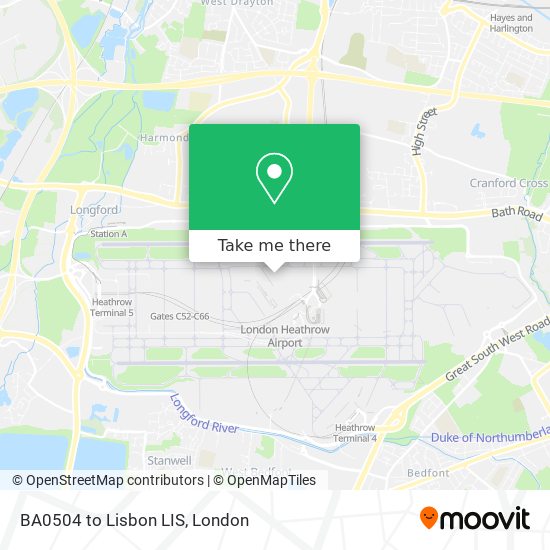 BA0504 to Lisbon LIS map