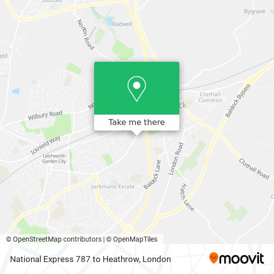 How to get to National Express 787 to Heathrow in Letchworth by Bus, Train  or Tube?