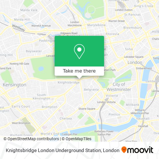 Knightsbridge London Underground Station map