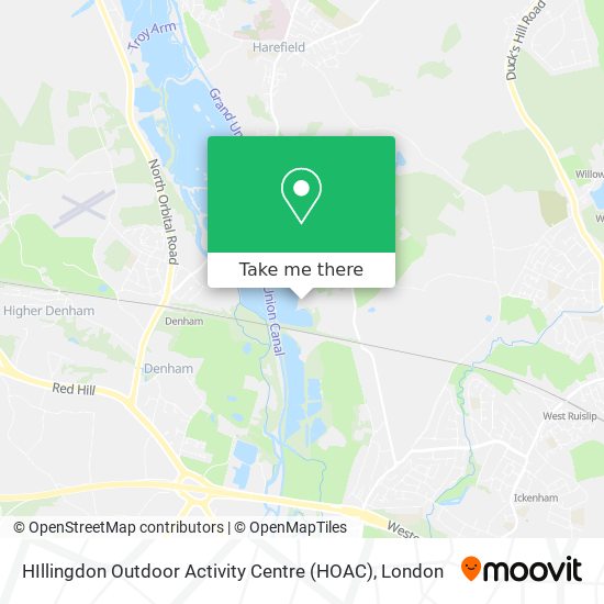 HIllingdon Outdoor Activity Centre (HOAC) map