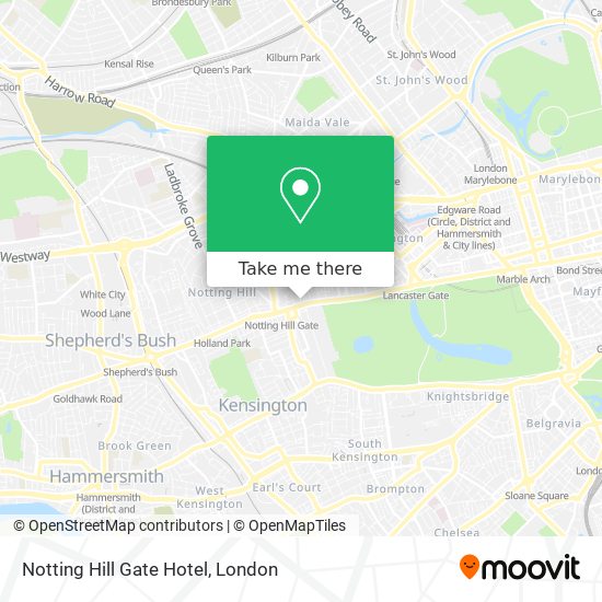 Notting Hill Gate Hotel map