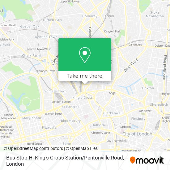 Bus Stop H: King's Cross Station / Pentonville Road map