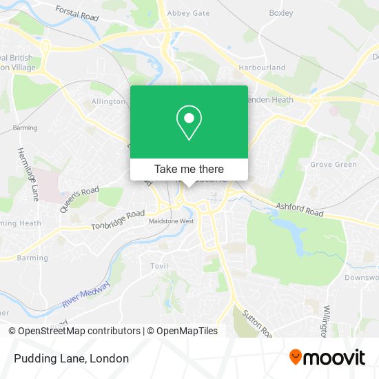 How to get to Pudding Lane in Maidstone by bus or train?