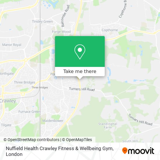 Nuffield Health Crawley Fitness & Wellbeing Gym map