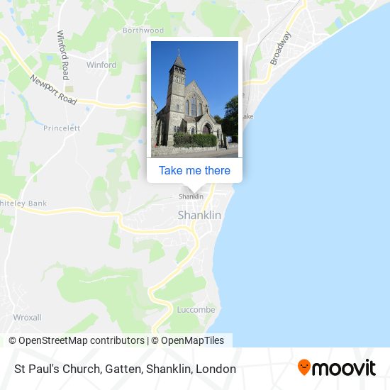 St Paul's Church, Gatten, Shanklin map