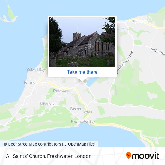 All Saints' Church, Freshwater map