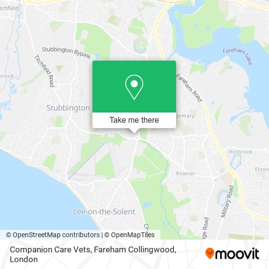 Companion Care Vets, Fareham Collingwood map