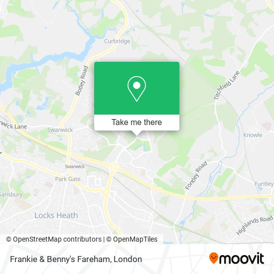 Frankie & Benny's Fareham map