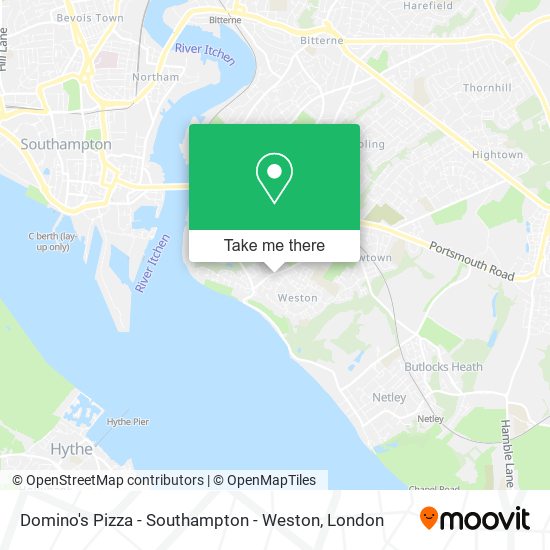 Domino's Pizza - Southampton - Weston map
