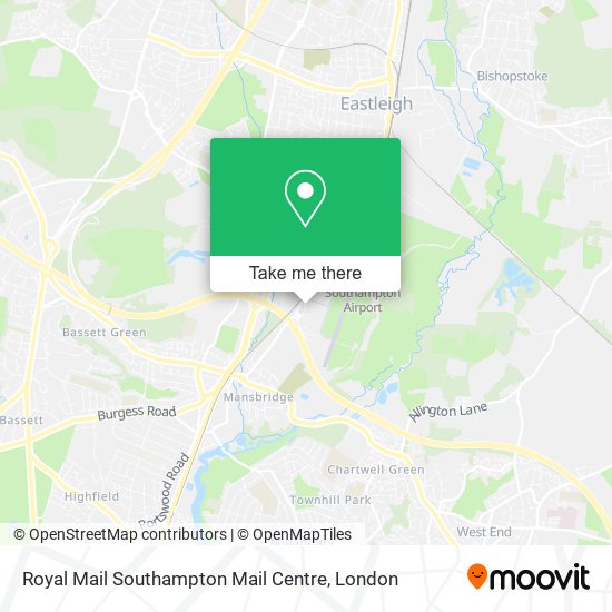 Royal Mail Southampton Mail Centre map