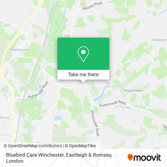 Bluebird Care Winchester, Eastleigh & Romsey map