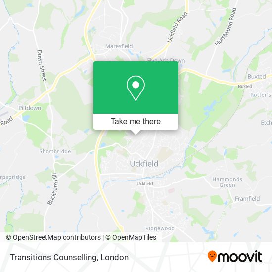 Transitions Counselling map