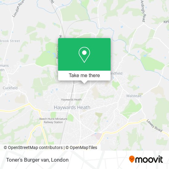 Toner's Burger van map