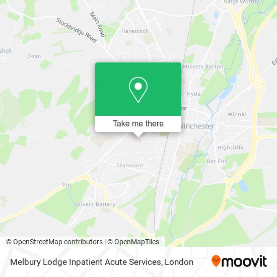 Melbury Lodge Inpatient Acute Services map