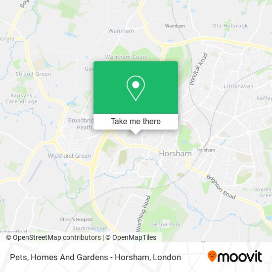 Pets, Homes And Gardens - Horsham map