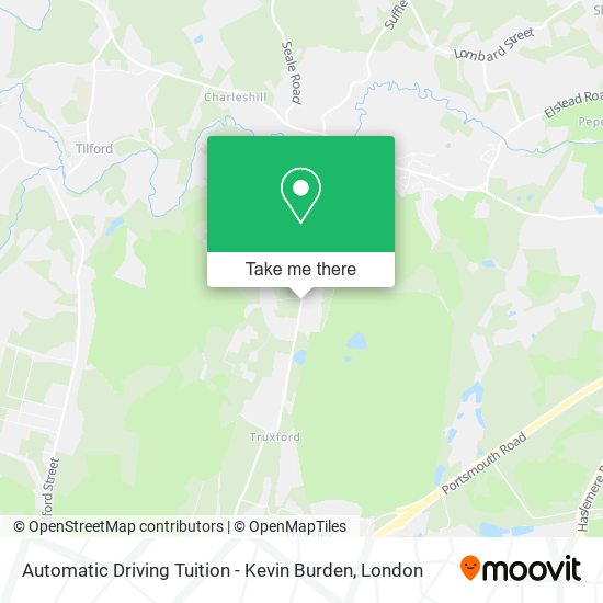 Automatic Driving Tuition - Kevin Burden map