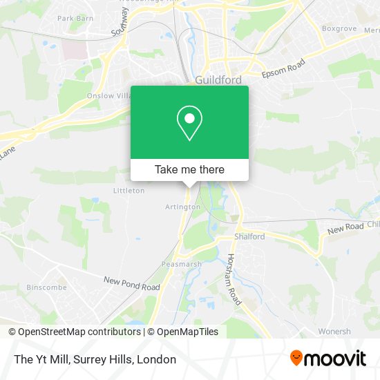 The Yt Mill, Surrey Hills map