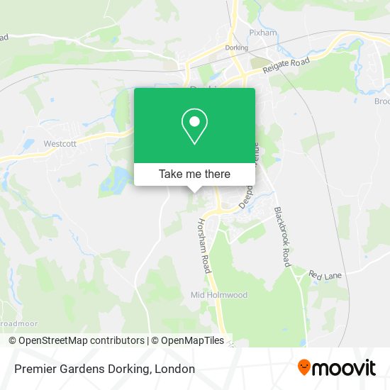 Premier Gardens Dorking map