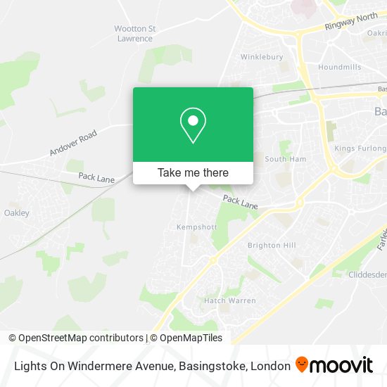 Lights On Windermere Avenue, Basingstoke map