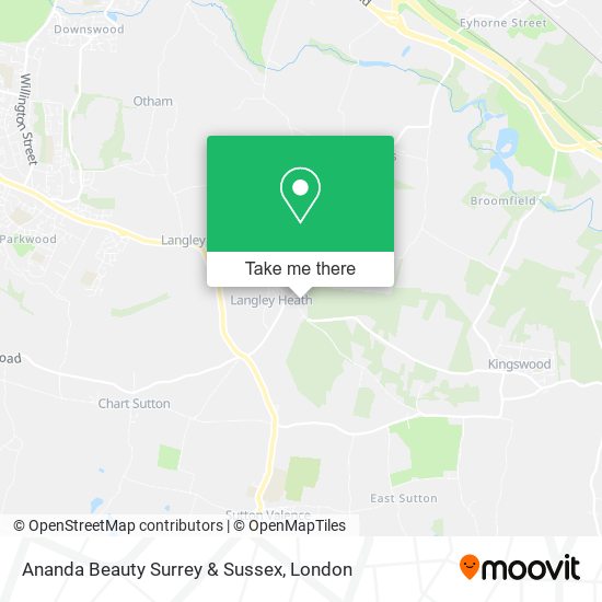 Ananda Beauty Surrey & Sussex map