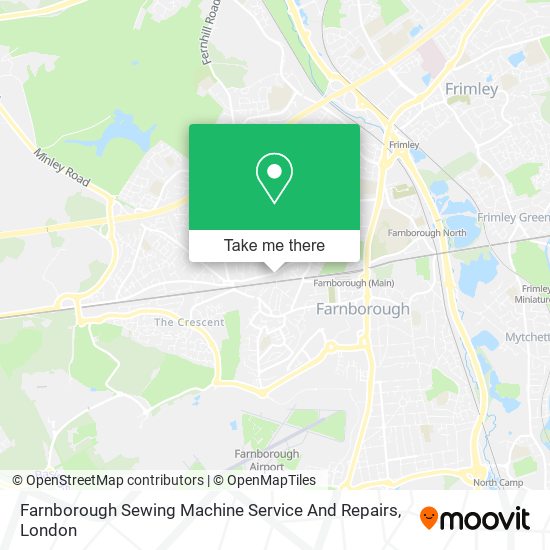 Farnborough Sewing Machine Service And Repairs map