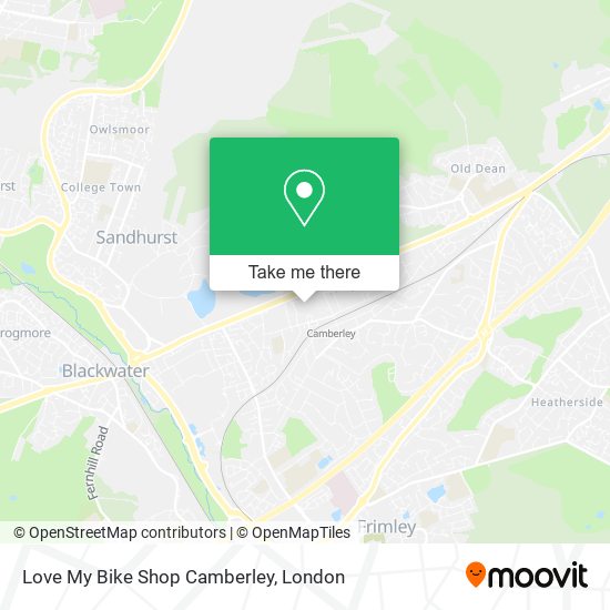 Love My Bike Shop Camberley map
