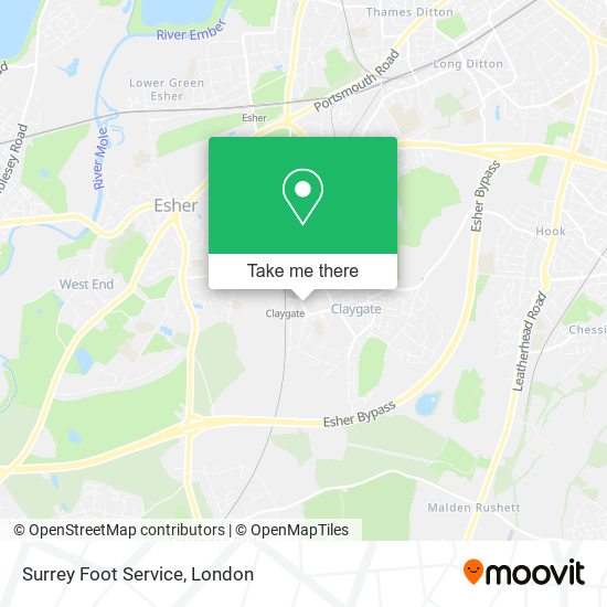 Surrey Foot Service map