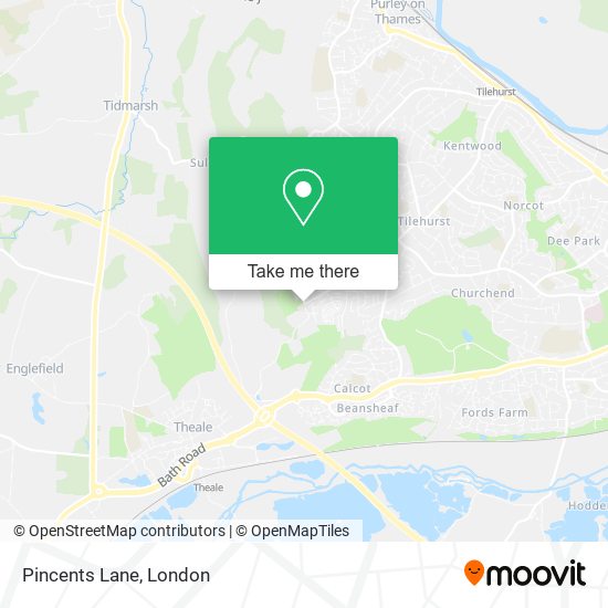 Pincents Lane map