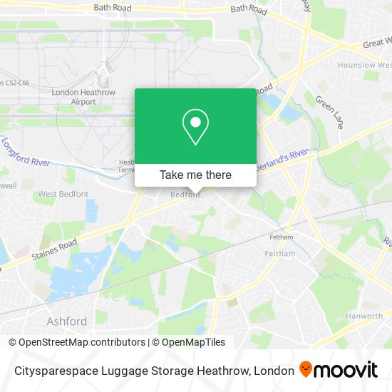 Citysparespace Luggage Storage Heathrow map