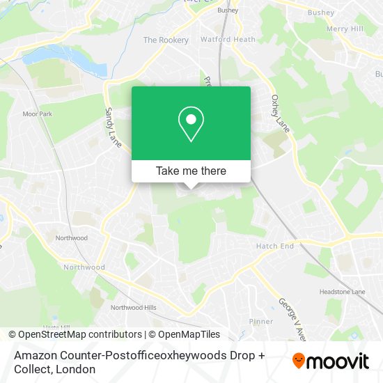 Amazon Counter-Postofficeoxheywoods Drop + Collect map