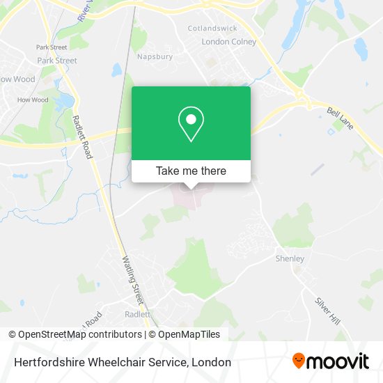 Hertfordshire Wheelchair Service map