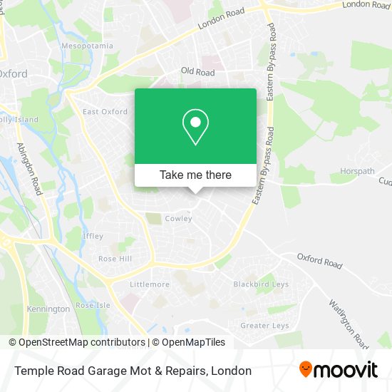 Temple Road Garage Mot & Repairs map