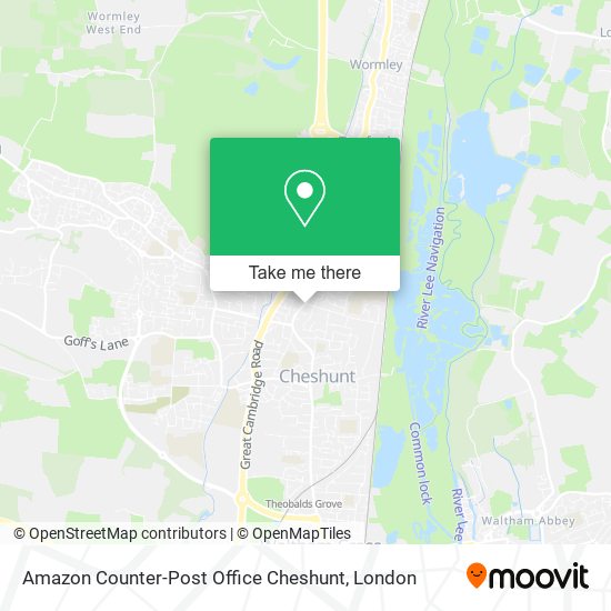 Amazon Counter-Post Office Cheshunt map