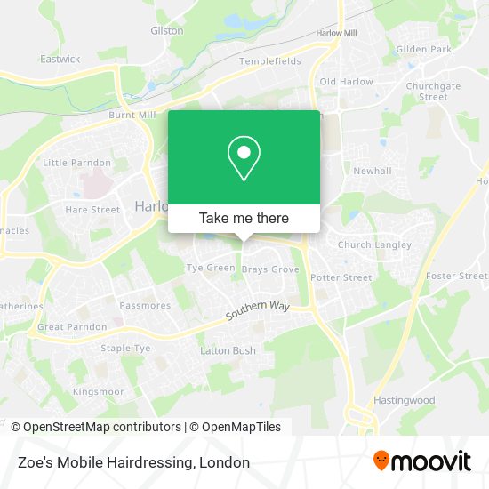 Zoe's Mobile Hairdressing map