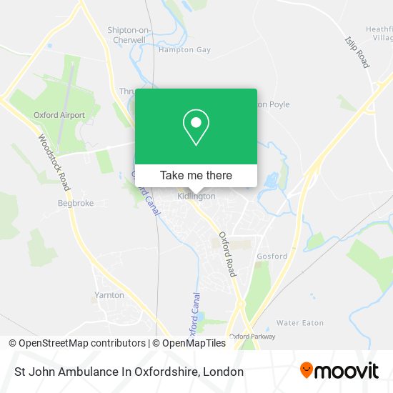 St John Ambulance In Oxfordshire map