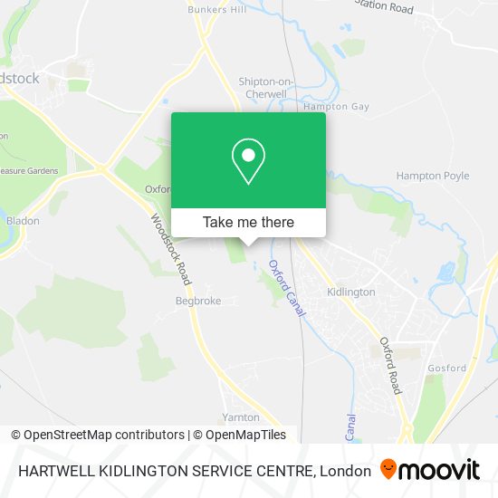 HARTWELL KIDLINGTON SERVICE CENTRE map